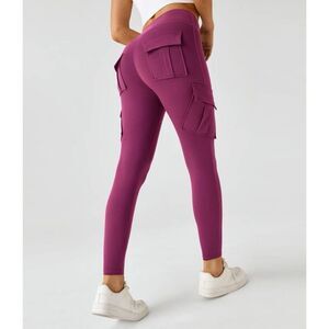 Halara DayStretch High Waisted Cargo Pocket Skinny Yoga Leggings Deep Orchid XS